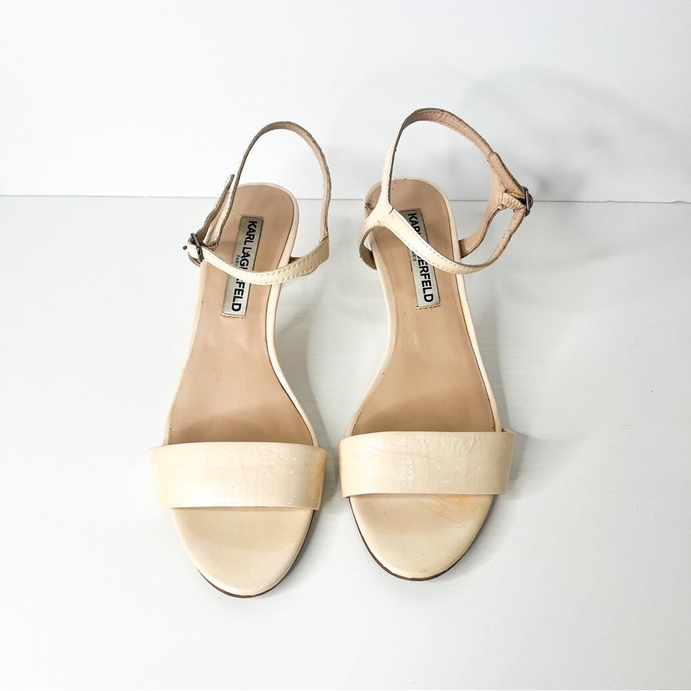 KARL LAGERFELD demas cream kitten sandal (Sz 7.5)